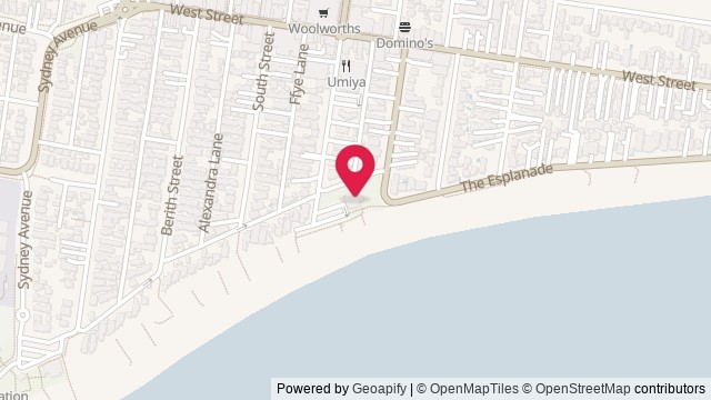 Map showing Ocean Beach SLSC