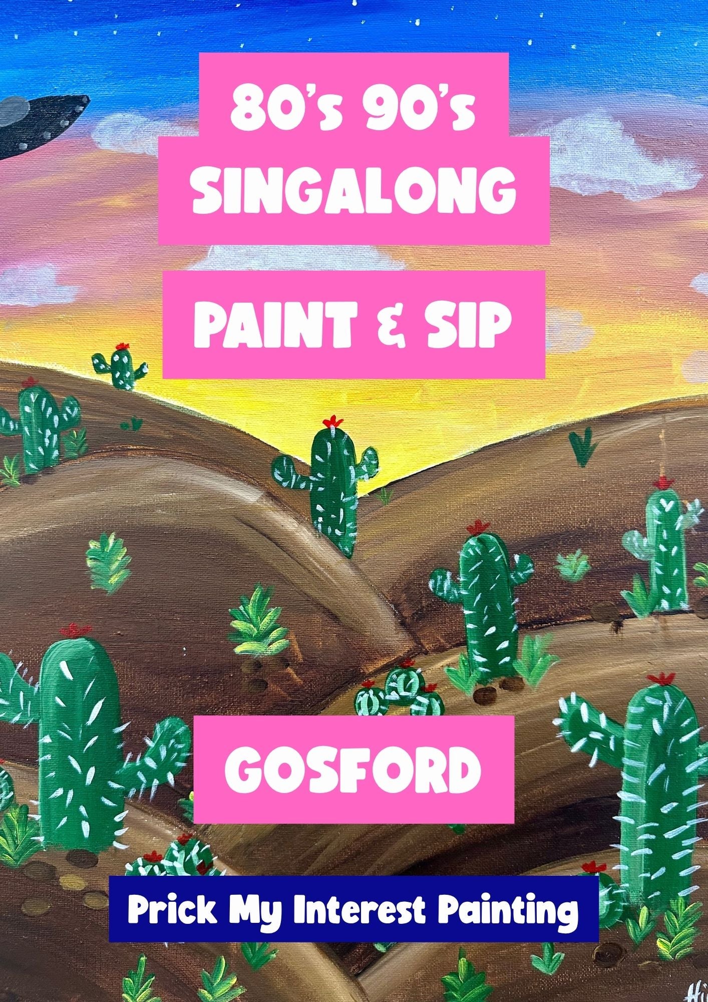 80s & 90s Singalong Paint And Sip 18th June Gosford Nsw 6pm