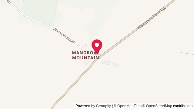 Map showing Mangrove Mountain Hall and Recreation Reserve