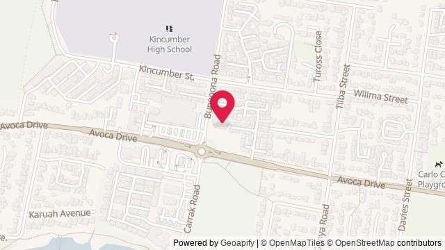 Map showing Kincumber Library
