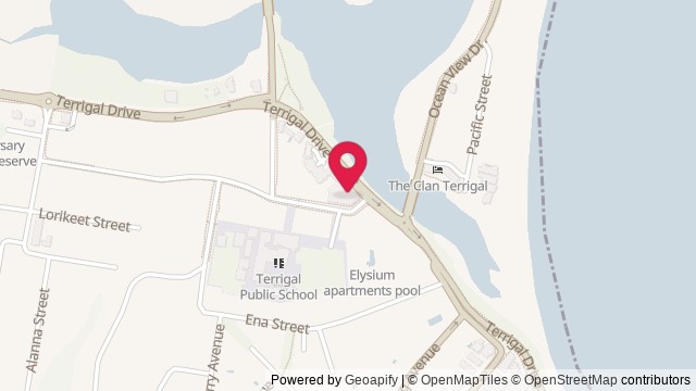 Map showing Terrigal Hotel