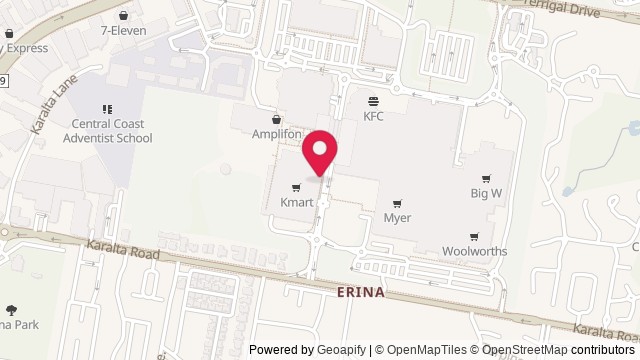 Map showing The Erina Centre