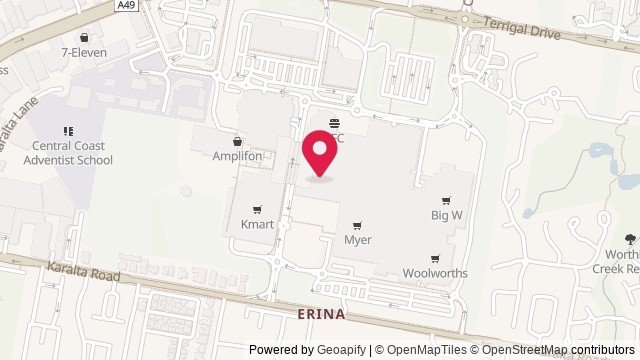 Map showing The Hive Erina Fair