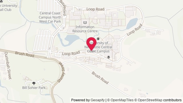 Map showing Loop Rd, Ourimbah