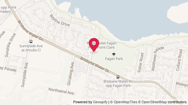 Map showing Point Clare Scout Hall