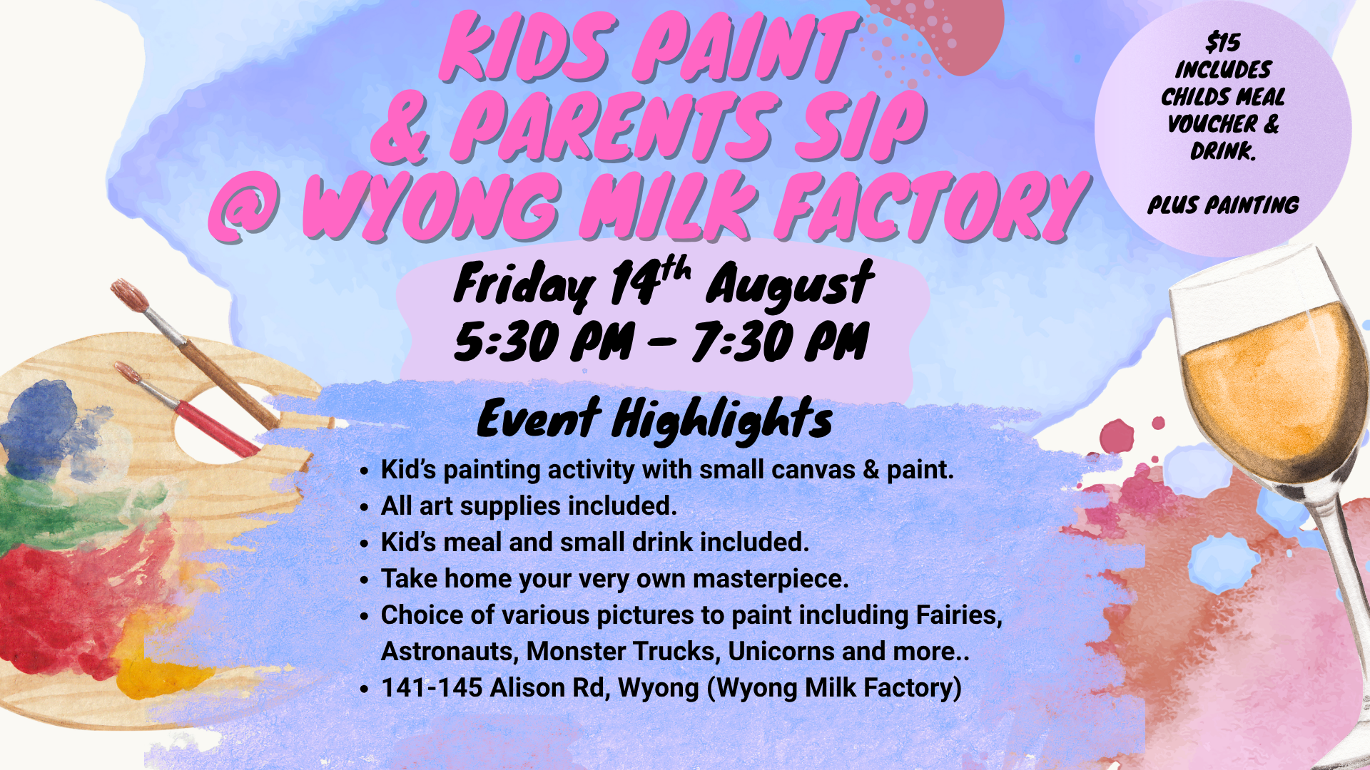 Kid's Paint & Parent's Sip Evening