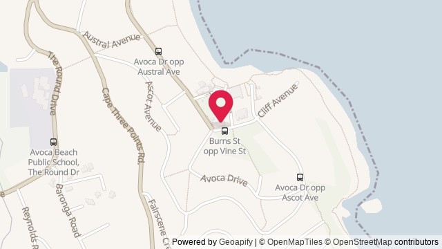 Map showing Avoca Beach Theatre
