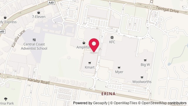 Map showing Erina Library