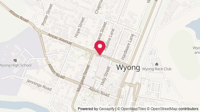Map showing Club Wyong