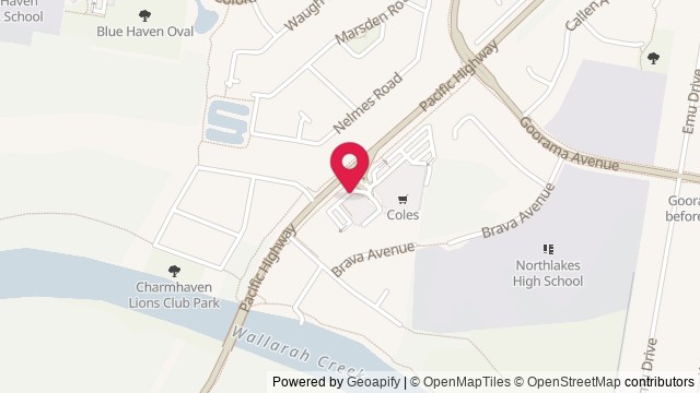 Map showing Northlakes Tavern