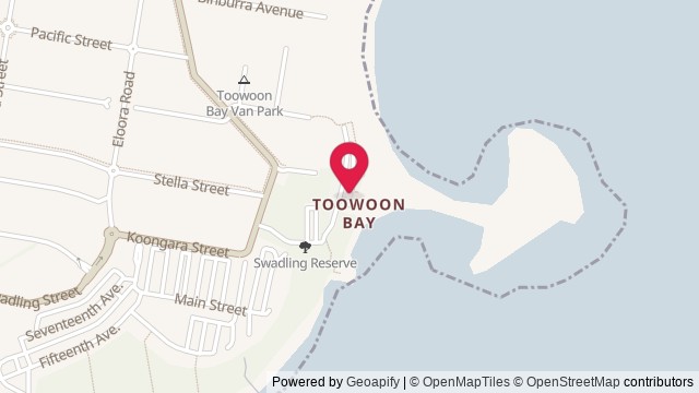 Map showing Toowoon Bay Surf Club