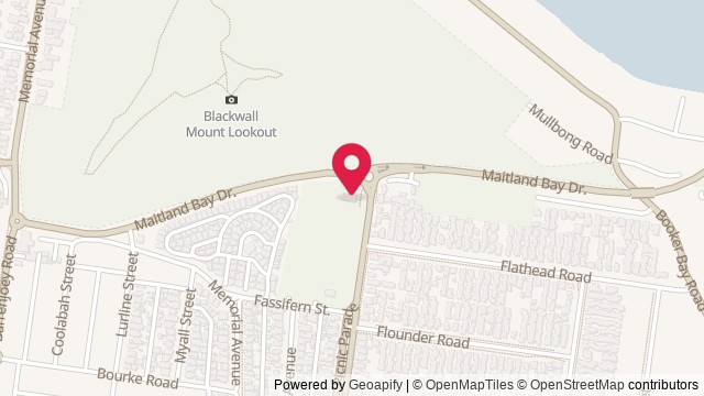 Map showing Broken Bay Scouts Hall