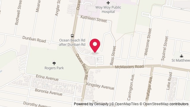 Map showing Woy Woy Little Theatre Inc.