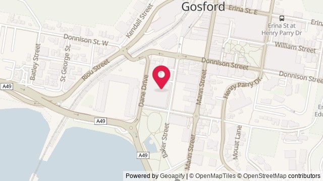 Map showing Central Coast Leagues Club
