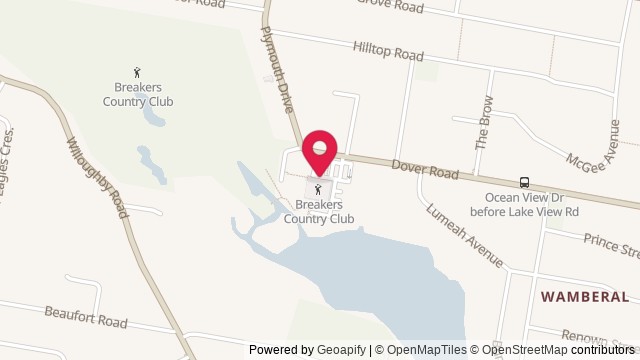 Map showing Breakers Country Club