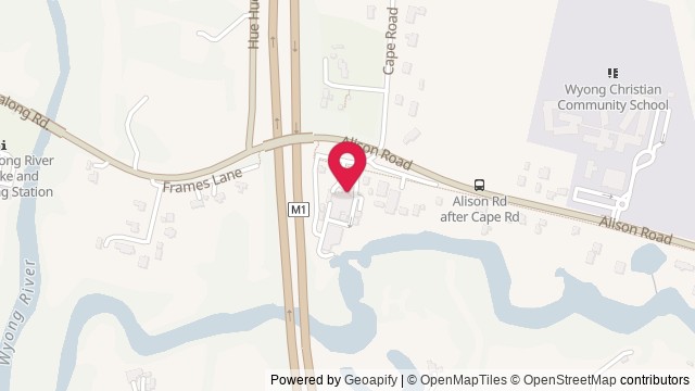 Map showing Wyong Milk Factory