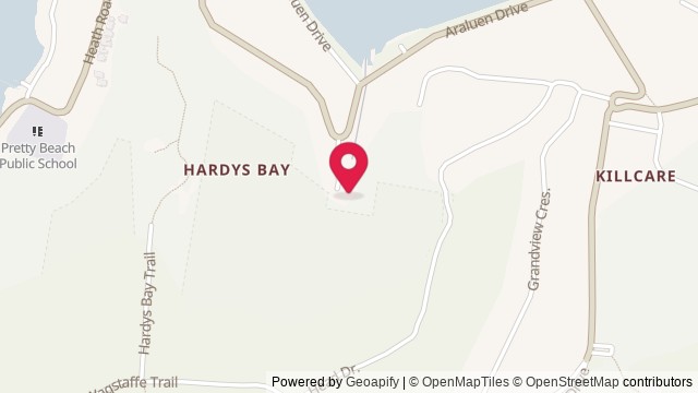 Map showing Hardys Bay Club