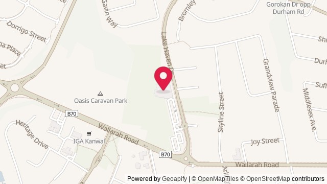 Map showing Wyong Rugby Leagues Club