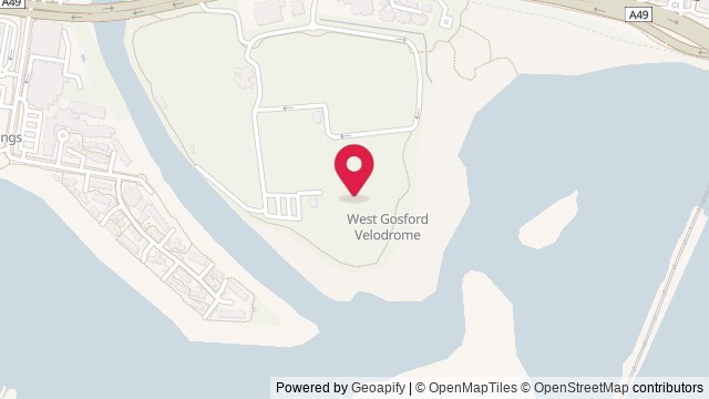 Map showing Adcock Park Velodrome