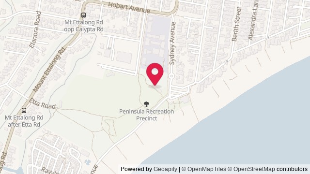 Map showing Peninsula Recreational Precinct