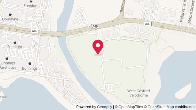 Map showing Gosford Netball Association