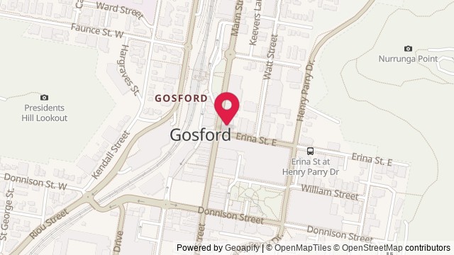 Map showing Hotel Gosford