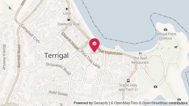 Map showing Terrigal Beach House