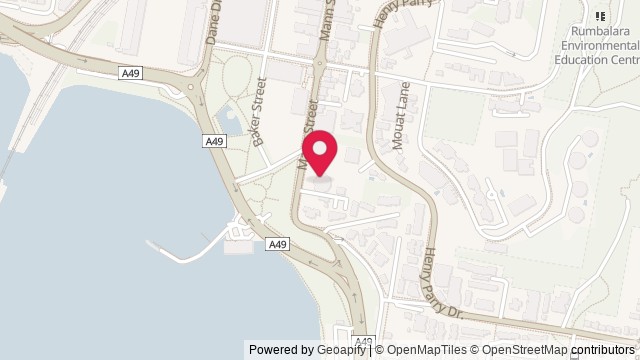 Map showing Gosford Anglican Church