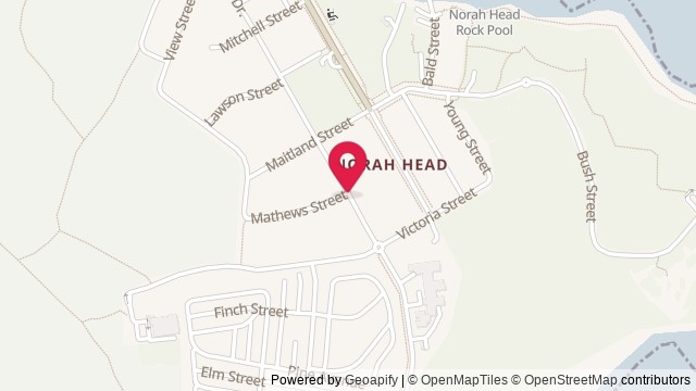 Map showing Norah Head