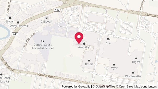 Map showing Hoyts Erina