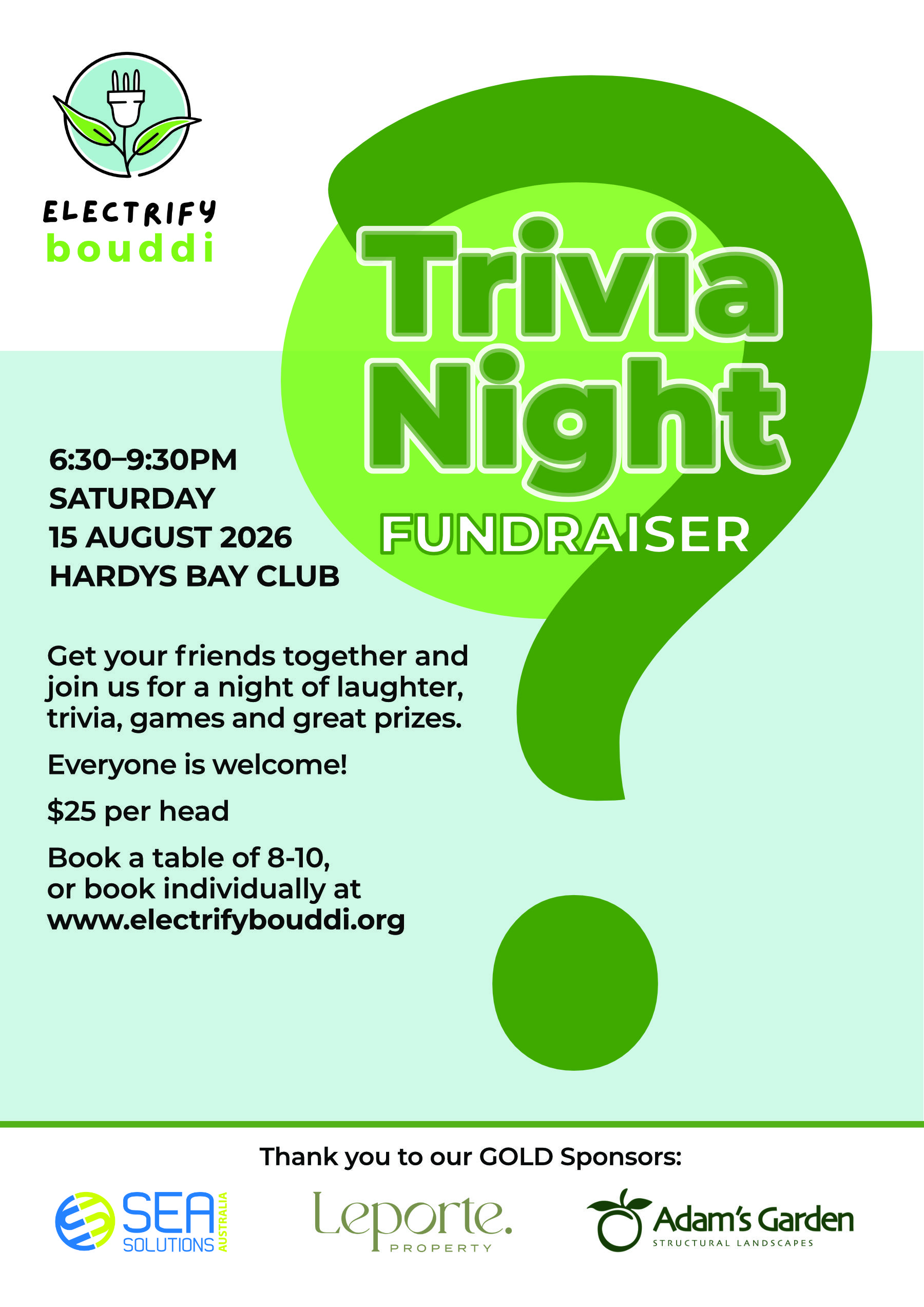 Trivia Night Fundraiser - Electrify Bouddi