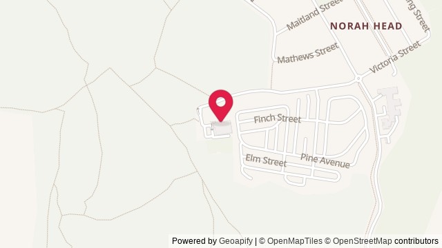 Map showing Norah Head Sports
