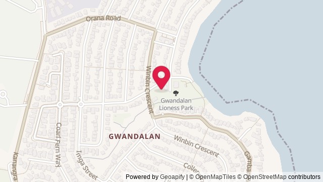 Map showing Gwandalan Lioness Park