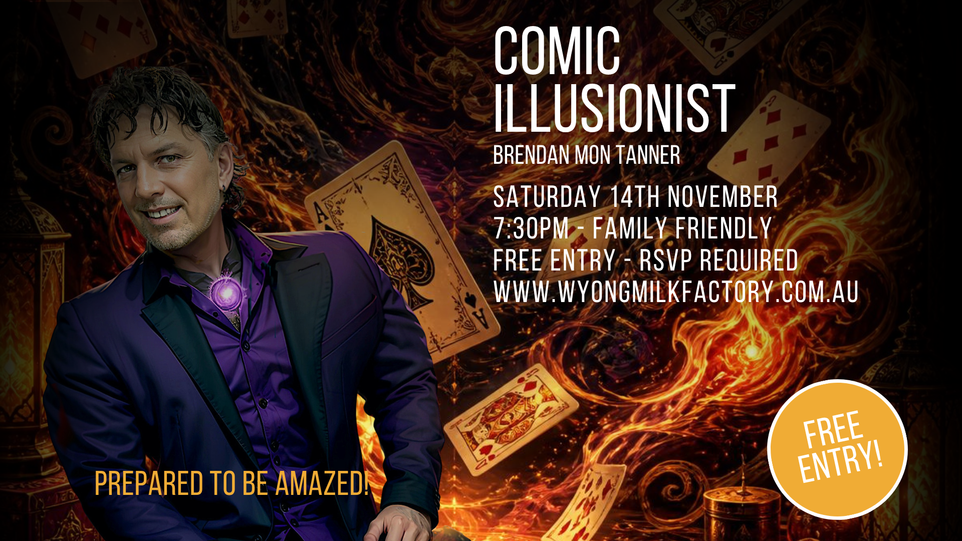FREE Comic Illusionist Magic Show with Brendan Mon Tanner