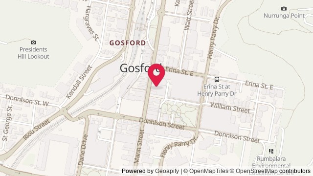 Map showing William Street Mall