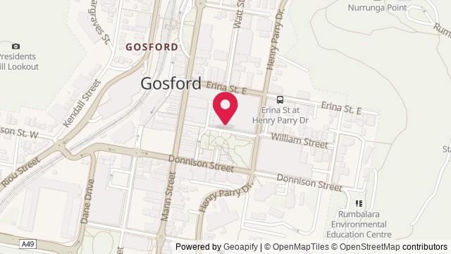 Map showing Pinocchios Wine & Pizza Bar