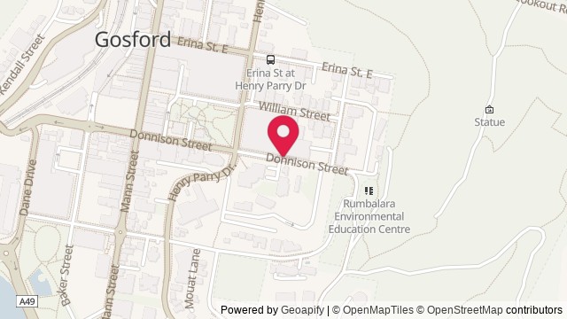 Map showing Donnison Street, Gosford