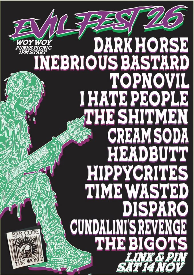 Evilfest @ Link & Pin: 12 Bands // Bbq // Punk // Thrash // Grind // Hardcore // More!